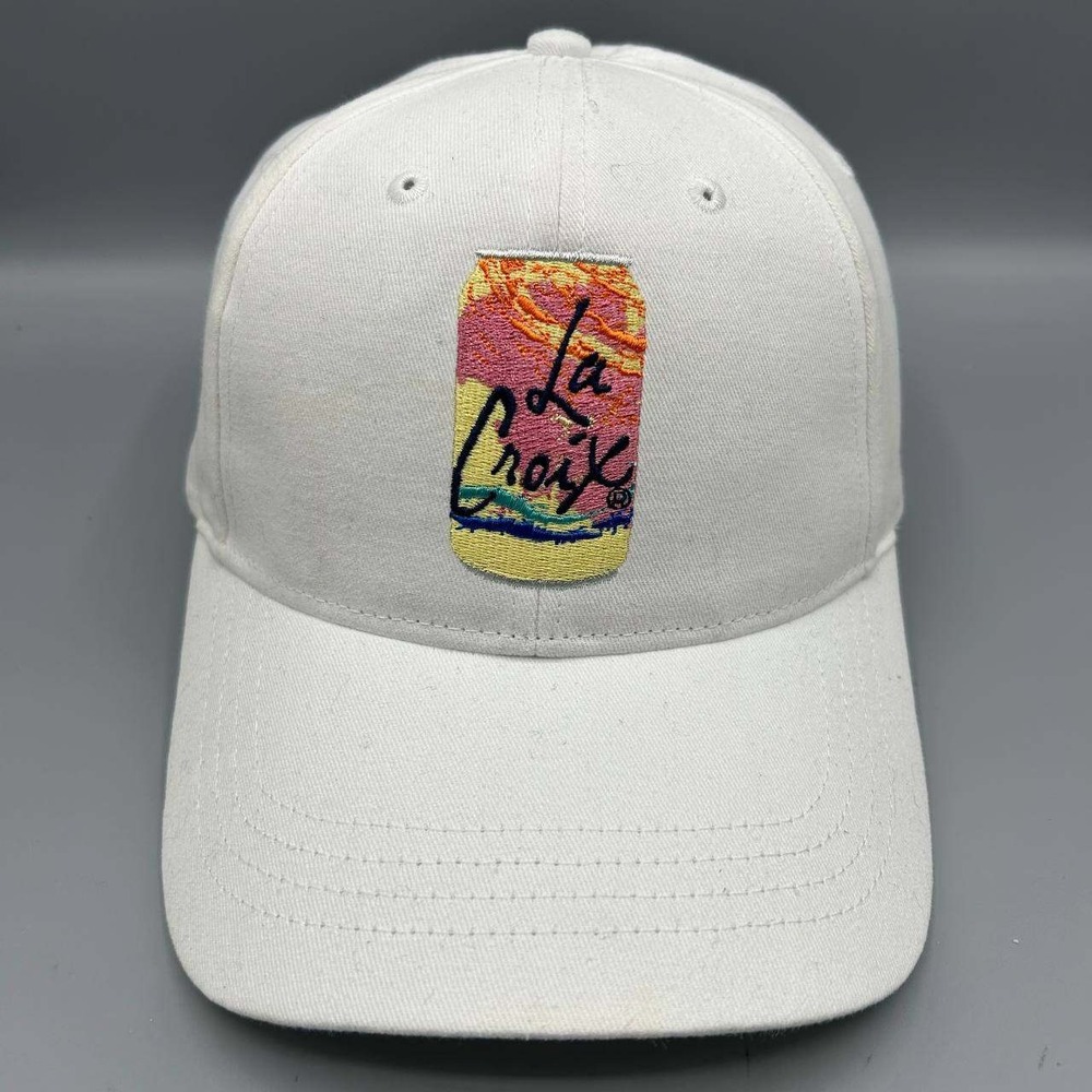 La Croix Hat Men White Embroidered Strap Back Cap